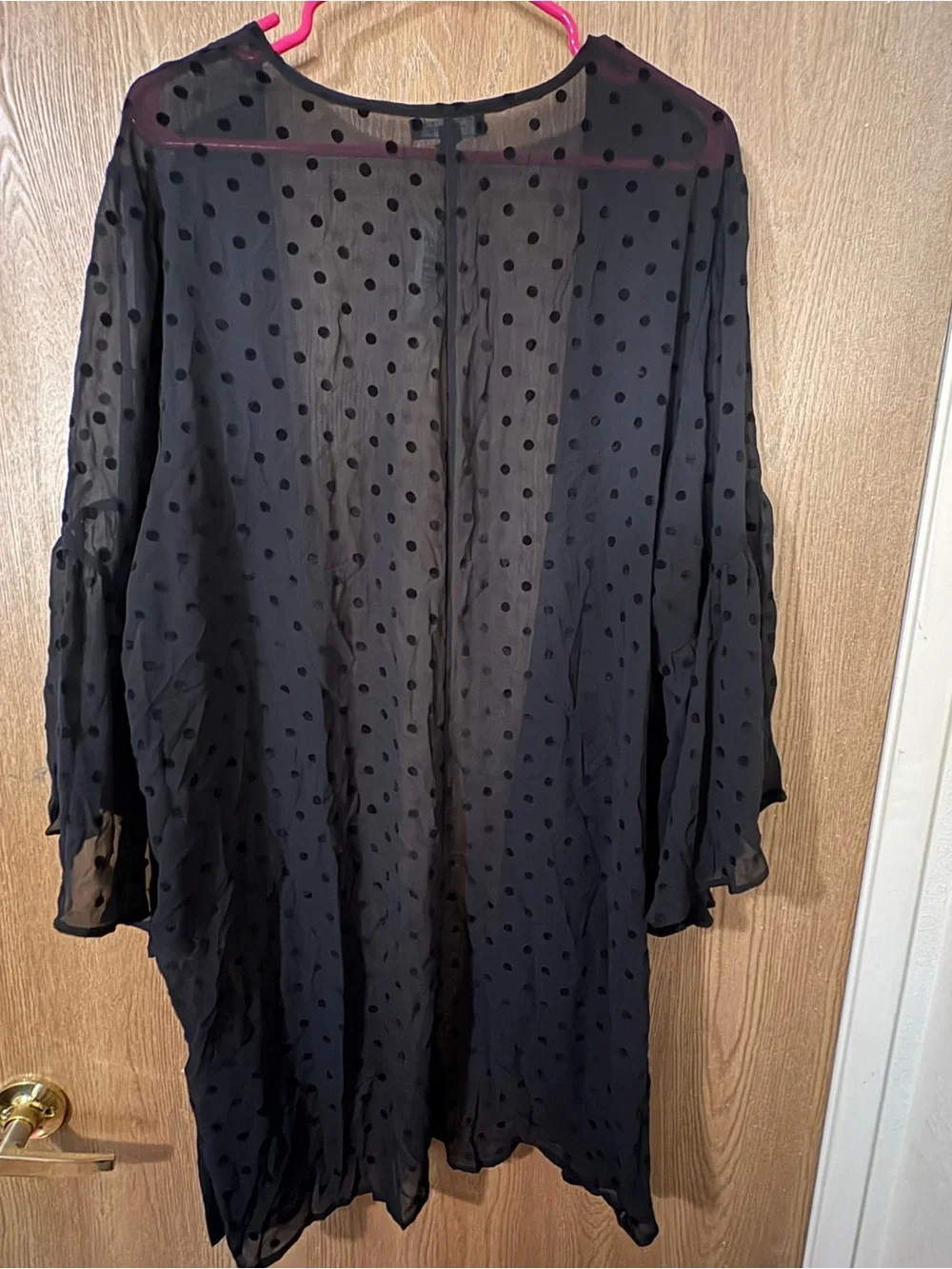 torrid Black Sheer Polka Dot Chiffon Kimonowrap - Picture 3 of 4